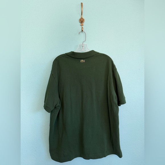 Lacoste Loose Fit Polo with Large Crocodile Logo, Pine Green - Picture 3 of 3